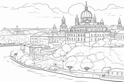 ancient kyiv on the slopes of the dnipro river