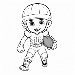 football player with t on uniform