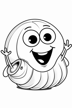 image of a castanet in a coloring book page