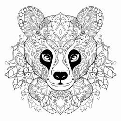 a panda made with mandala art