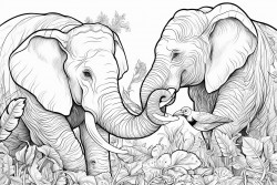 elephant and a gorilla playing together