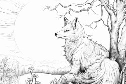 sneaky fox in the moonlight