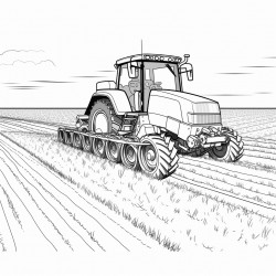tractor on a flat field
