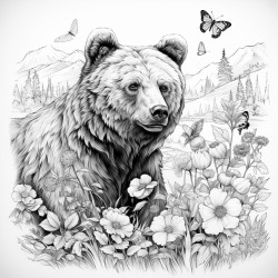 bear with butterfly