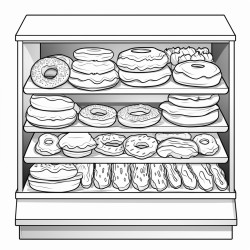 a display case filled with different kind of donuts