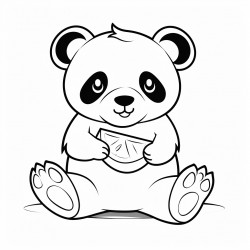 panda eating a watermelon