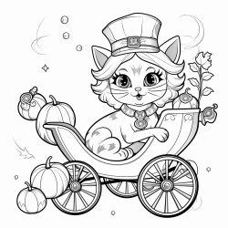 21a witchs cat in a pumpkin carriage