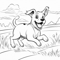 dog running in a field