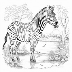 a zebra in the forest