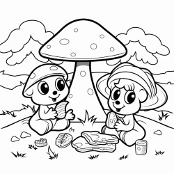 mushroom pets at a picnic