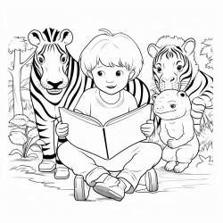 zoo animals reading
