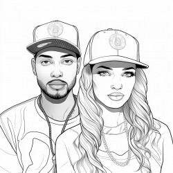 a young couple male wearing a snap back female with a septum piercing