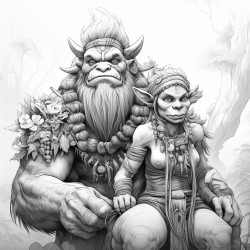 majestic beautiful short queen troll with a tall look alike troll next to her