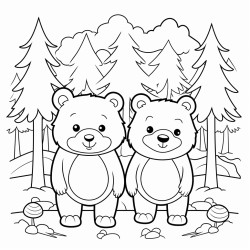 two bears in a forest