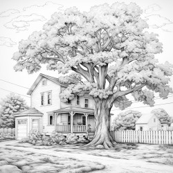 tree next to house