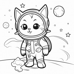 cat exploring outer space