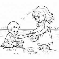 kids playing at the beach