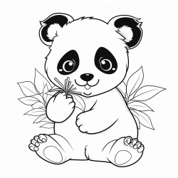 panda eating leaves