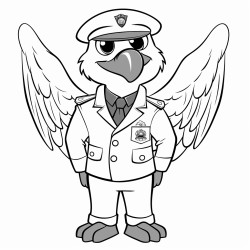 eagle wearing a suit of airplane pilot