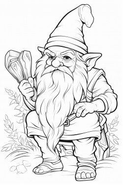 gnome coloring line art