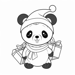 christmas panda bear