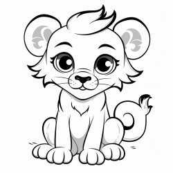 a cute baby lion