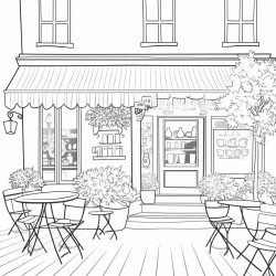 create a simple cafe thick black outlines only font of cafe calm cozy style