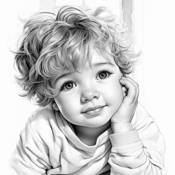 little boy happy but sad