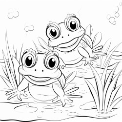 2 swimming frogs