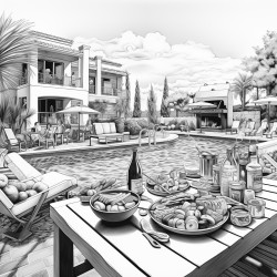 pool party with a cook out