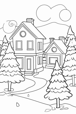 christmas scenery with no background