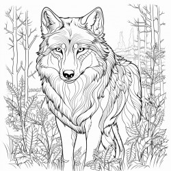 a wolf in the forest