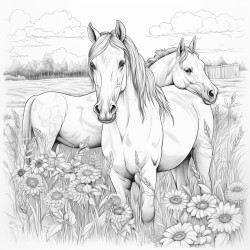 horses out in a meadow