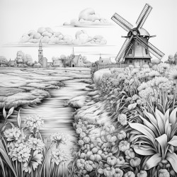 flower field in amsterdam