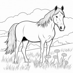 draft horse in a meadow