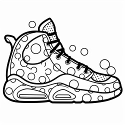 a basketball shoe with a polka dot pattern and a playful vibe