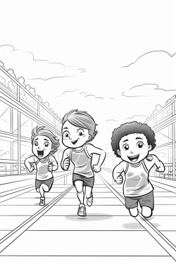 some animals having a race on an athletics track with people cheering