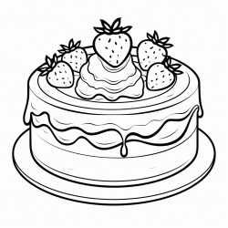 a cute cake with strawberries