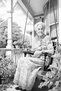grandma sitting on porch swing