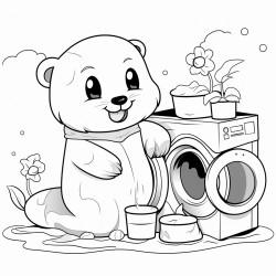 otter doing laundrykawaii
