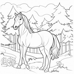 a horse in the forest
