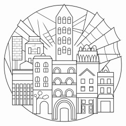 different types of angles acute obtuse and right in a cityscape