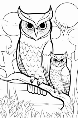 paysage dautomne avec un hibou et un colier