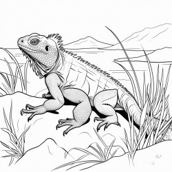 bearded dragon near water