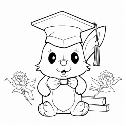 graduation hat with bunny ears on it and a pot of honey next to it