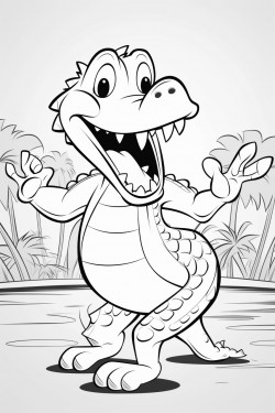an alligator dancing in a swamp