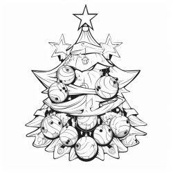 football under christmas tree