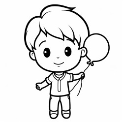 toddler boy holding a balloon