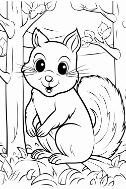 a squirrel in a forest during autumn