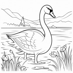 swan in lake